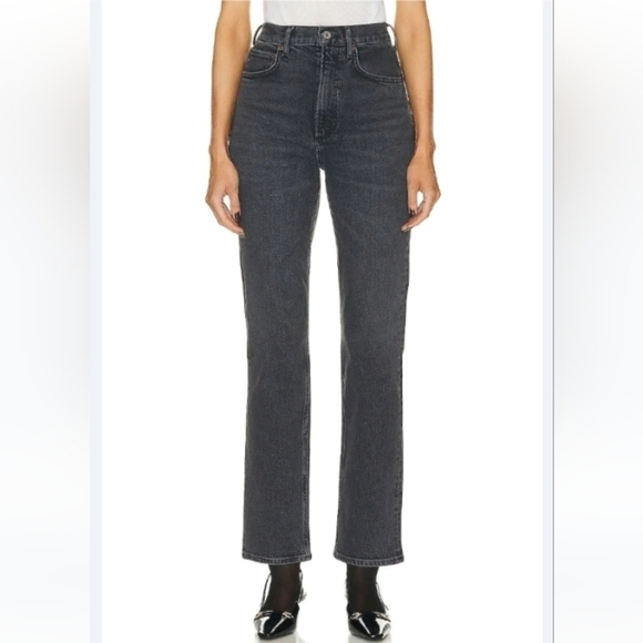 Agolde High Rise Stovepipe in metal black sz 23 - Picture 11 of 11